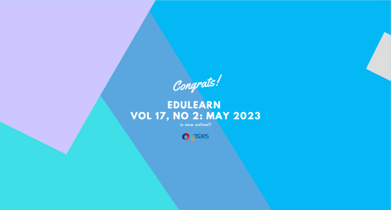 Read more about the article Isu terbaru telah rilis!! Jurnal Education and Learning (Edulearn) Vol 17, No 2: May 2023